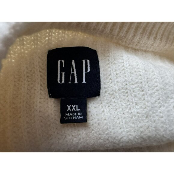 GAP Ultra Soft Oversized Crew Neck Shaker-Stitch Relaxed Sweater XXL Cream NEW - Picture 6 of 8